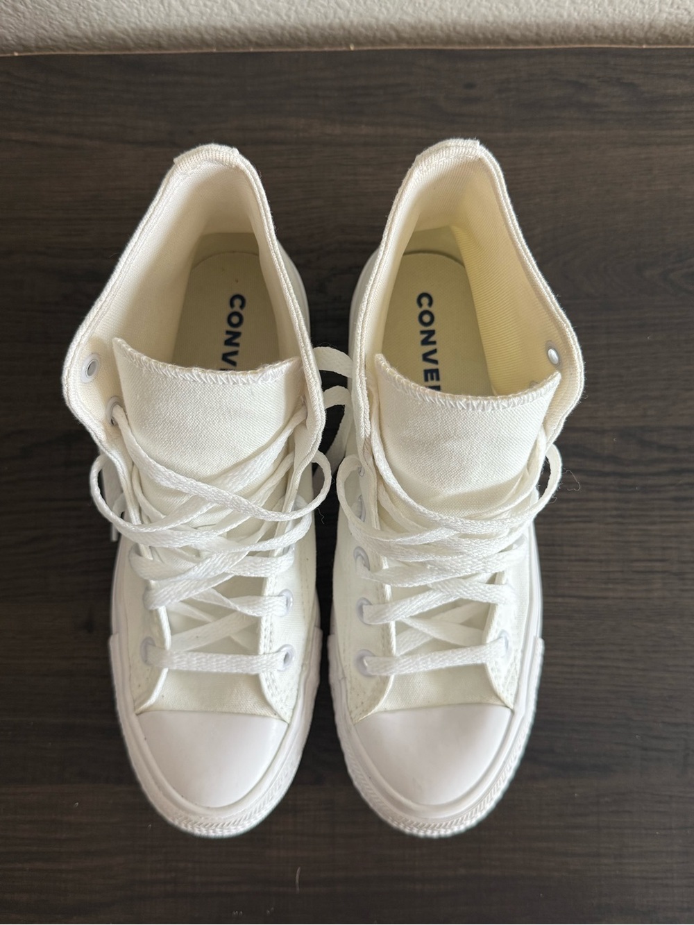 Converse White High-Top Canvas Sneakers — Classic Lace-Ups